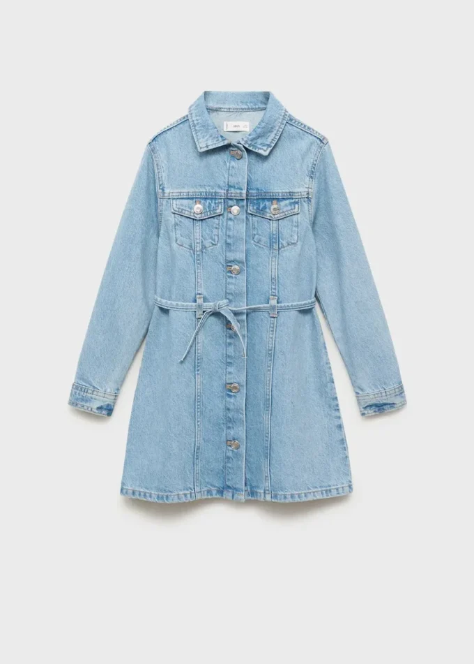 Robe en denim à nœud Robe en denim à nœud