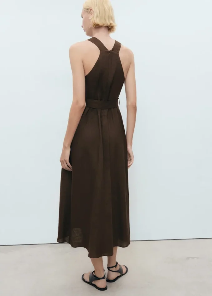 Robe en lin à ceinture Robe en lin à ceinture