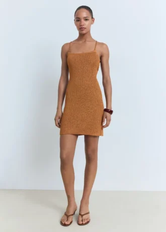 Robe en lurex avec dos croisé Robe en lurex avec dos croisé
