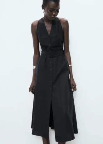 Robe en lyocell avec ceinture