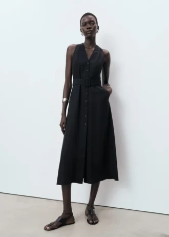 Robe en lyocell avec ceinture