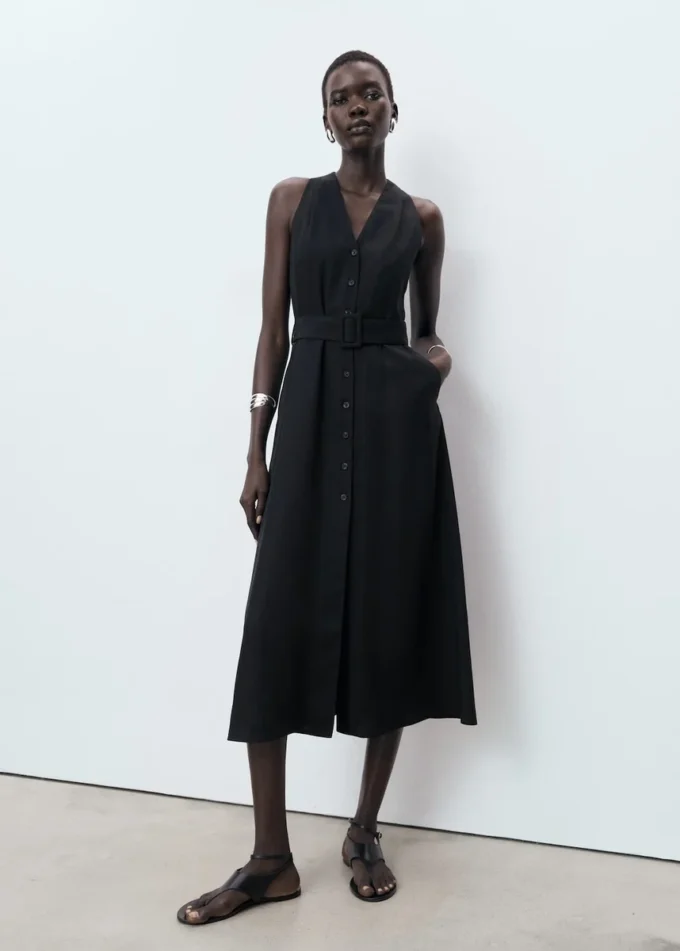 Robe en lyocell avec ceinture Robe en lyocell avec ceinture