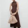 Robe en maille à col roulé