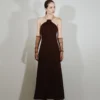 Robe en maille fine avec col ras du cou Robe en maille fine avec col ras du cou