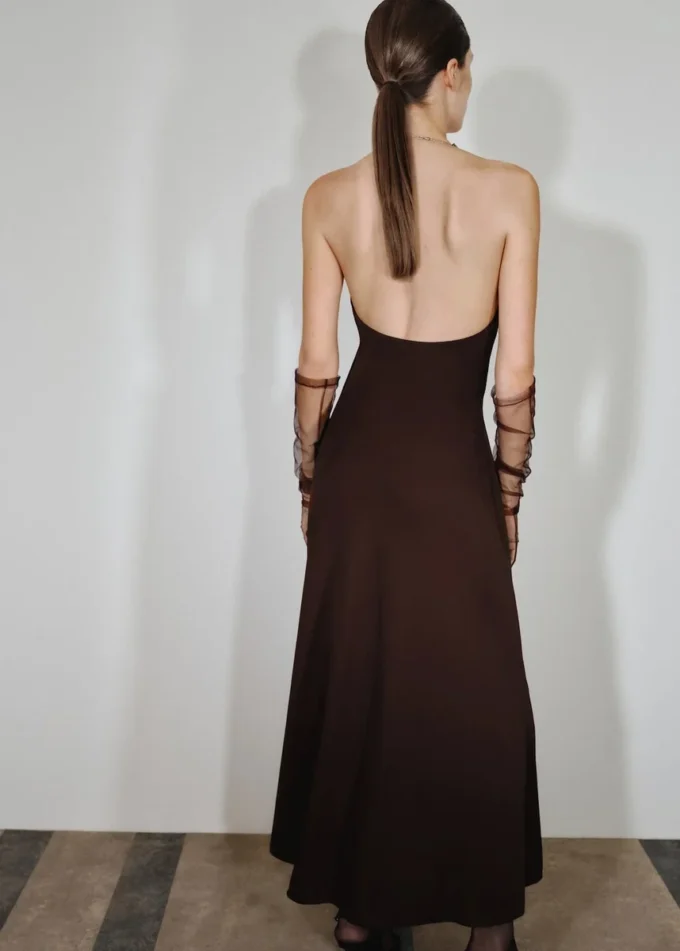 Robe en maille fine avec col ras du cou Robe en maille fine avec col ras du cou