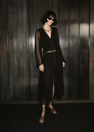 Robe en mousseline à manches bouffantes