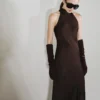 Robe en satin effet froissé Robe en satin effet froissé