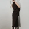 Robe en satin effet froissé Robe en satin effet froissé