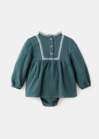 Robe et grenouille avec détails brodés Robe et grenouille avec détails brodés