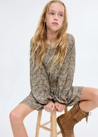 Robe florale froncée Robe florale froncée