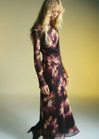 Robe froncée tie-dye