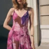 Robe à godets à motif floral Robe à godets à motif floral