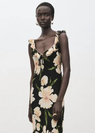 Robe à imprimé floral avec volants