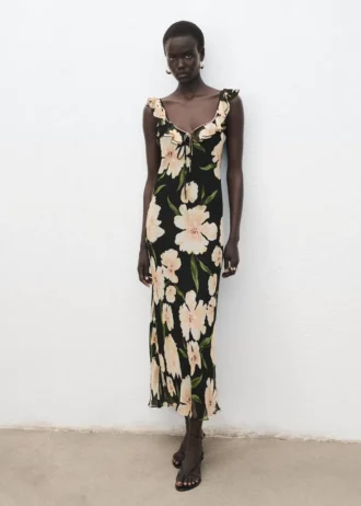 Robe à imprimé floral avec volants