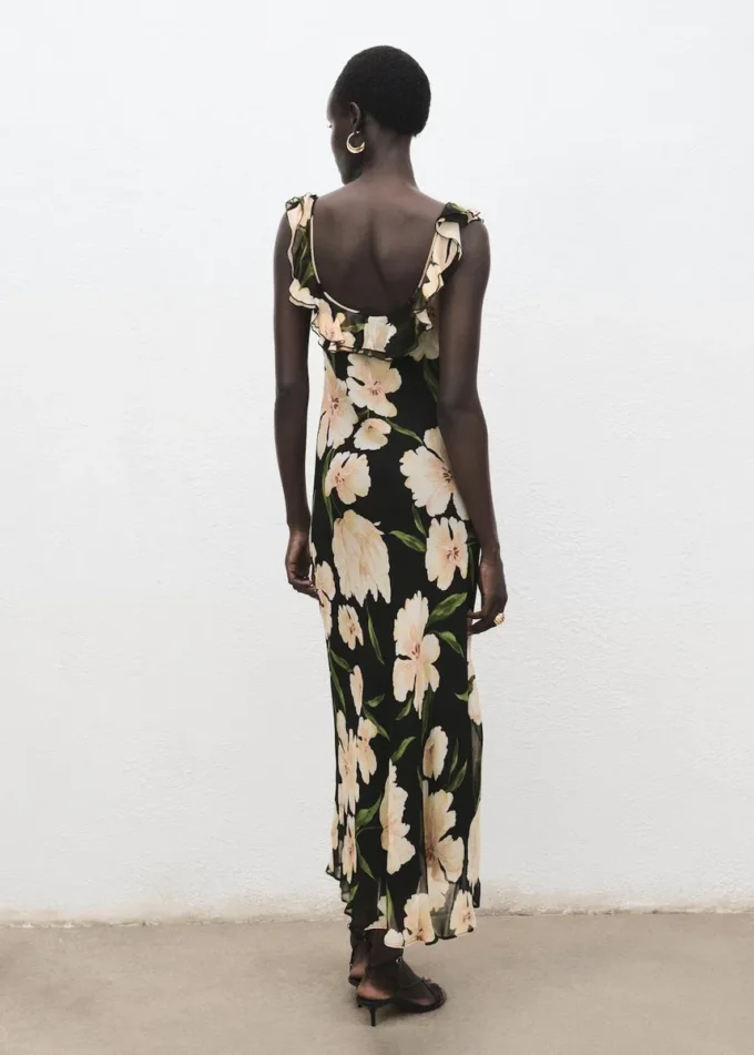Robe à imprimé floral avec volants Robe à imprimé floral avec volants