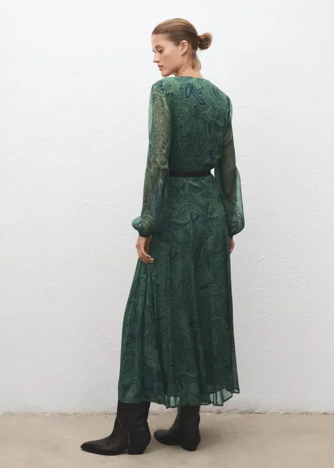 Robe imprimée à ceinture Robe imprimée à ceinture