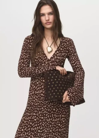 Robe imprimée à col en V