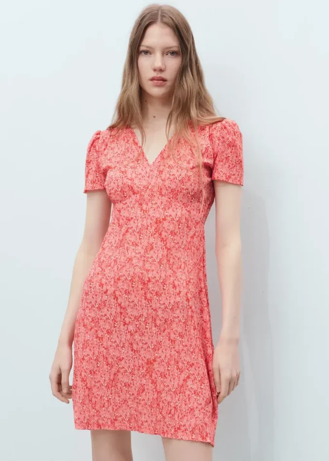 Robe imprimée à col en V Robe imprimée à col en V