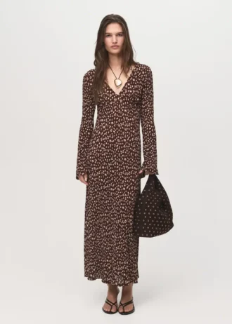 Robe imprimée à col en V