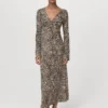 Robe imprimée à col en V Robe imprimée à col en V
