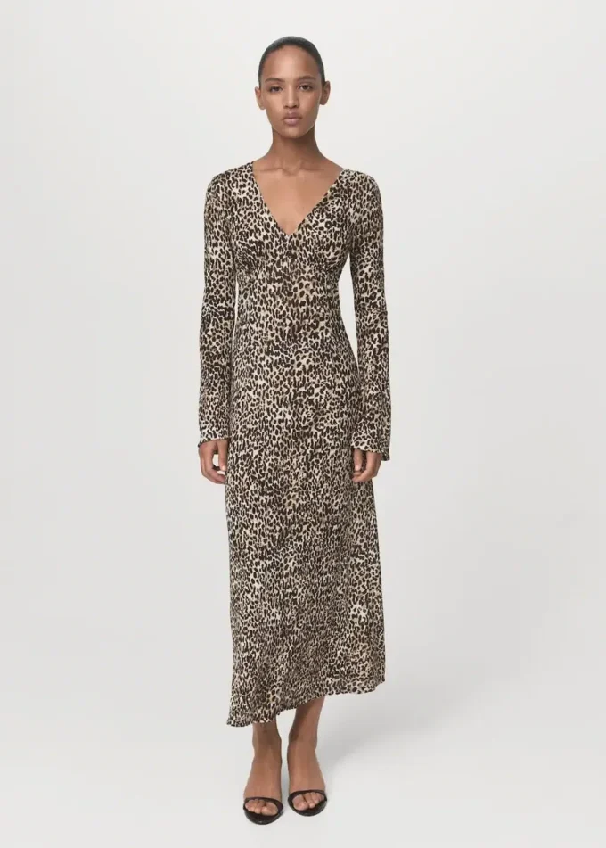 Robe imprimée à col en V Robe imprimée à col en V