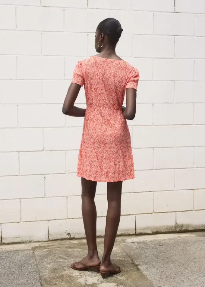 Robe imprimée à col en V Robe imprimée à col en V