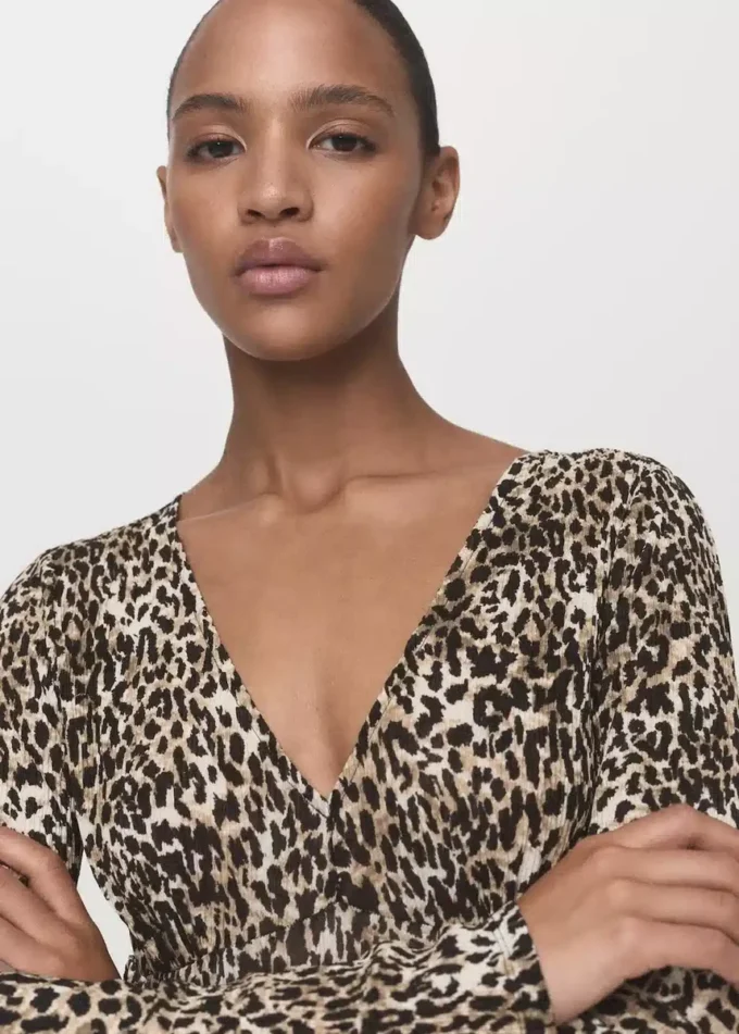 Robe imprimée à col en V Robe imprimée à col en V