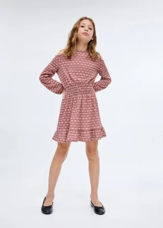 Robe imprimée froncée