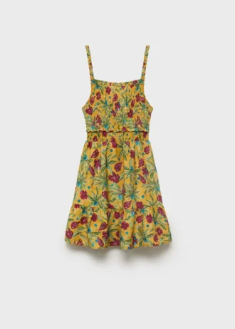 Robe imprimée froncée