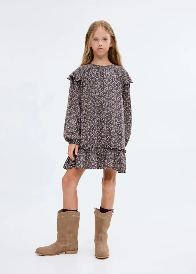 Robe imprimée à volants