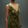 Robe jacquard à col en V Robe jacquard à col en V