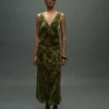 Robe jacquard à col en V Robe jacquard à col en V
