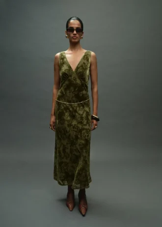 Robe jacquard à col en V