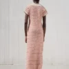 Robe longue en maille rayée Robe longue en maille rayée
