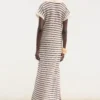 Robe longue en maille rayée Robe longue en maille rayée