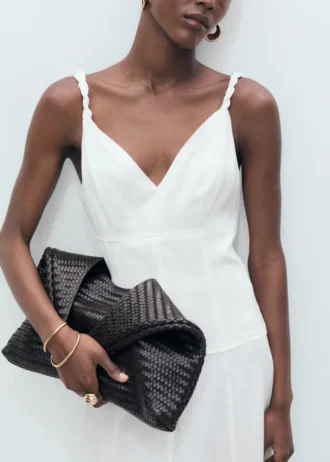 Robe longue à encolure en V