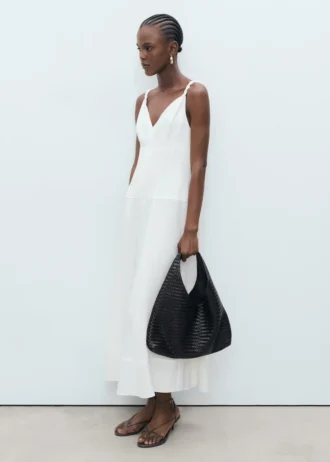 Robe longue à encolure en V