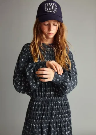 Robe à manches bouffantes et imprimé floral