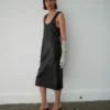 Robe midi 100 % cuir Robe midi 100 % cuir