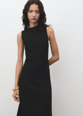 Robe midi avec coutures apparentes