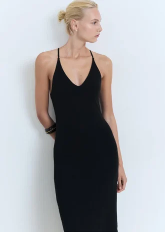 Robe midi avec décolleté dans le dos