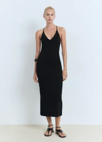 Robe midi avec décolleté dans le dos