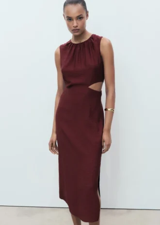 Robe midi avec découpes