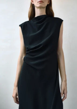 Robe midi froncée