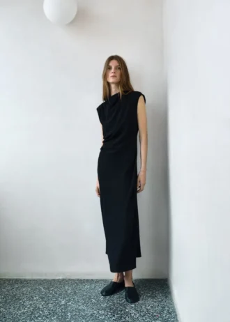 Robe midi froncée