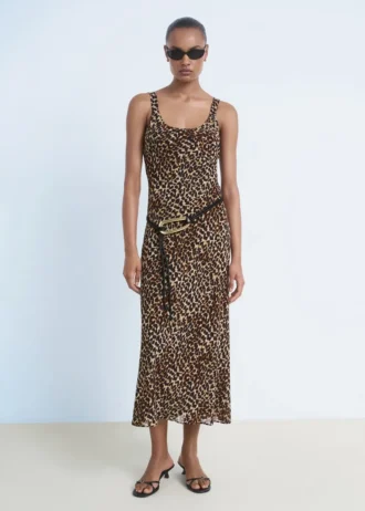 Robe midi léopard