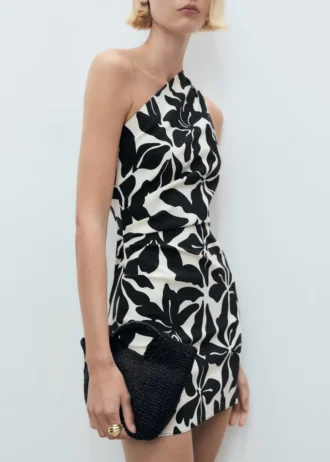 Robe plissée asymétrique