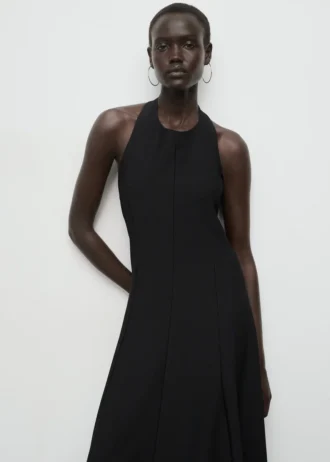 Robe plissée à dos nu