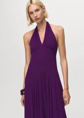 Robe plissée à dos nu