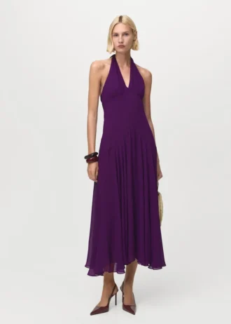 Robe plissée à dos nu